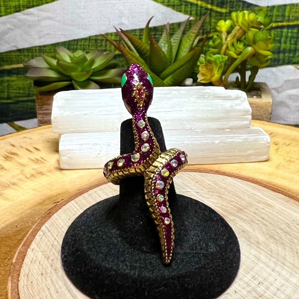 VTG| Purple Rhinestones Snake Ring 💜✨